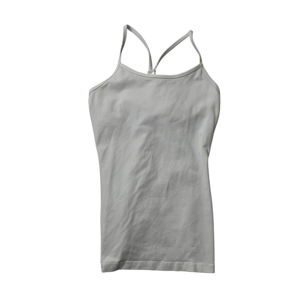Ivivva Lululemon Top Girls 14 Dove Built-in Shelf Bra Power Y Tank Thin Straps